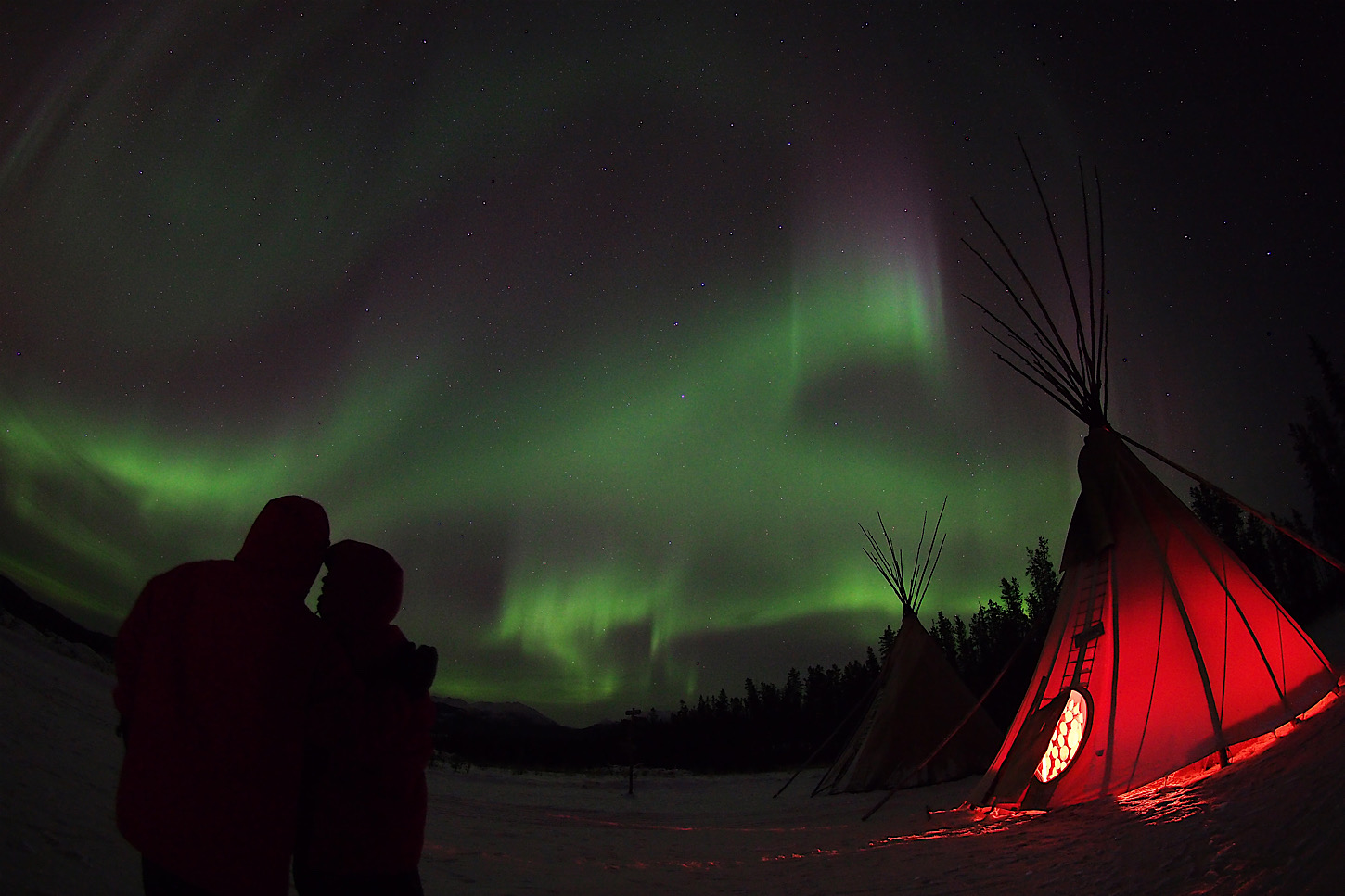 Tipi-Romantik samt Polarlichtern