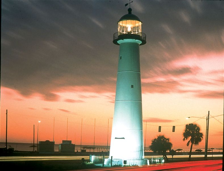 Biloxis Wahrzeichen: der Leuchtturm * Biloxis Wahrzeichen: der Leuchtturm *