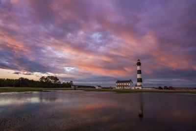 Bodie Island Lighthouse im Sonnenuntergang