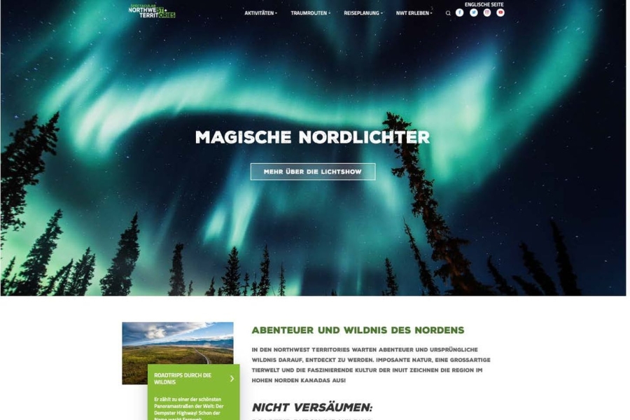 Kanada - Northwest Territories: neue deutschsprachige Website